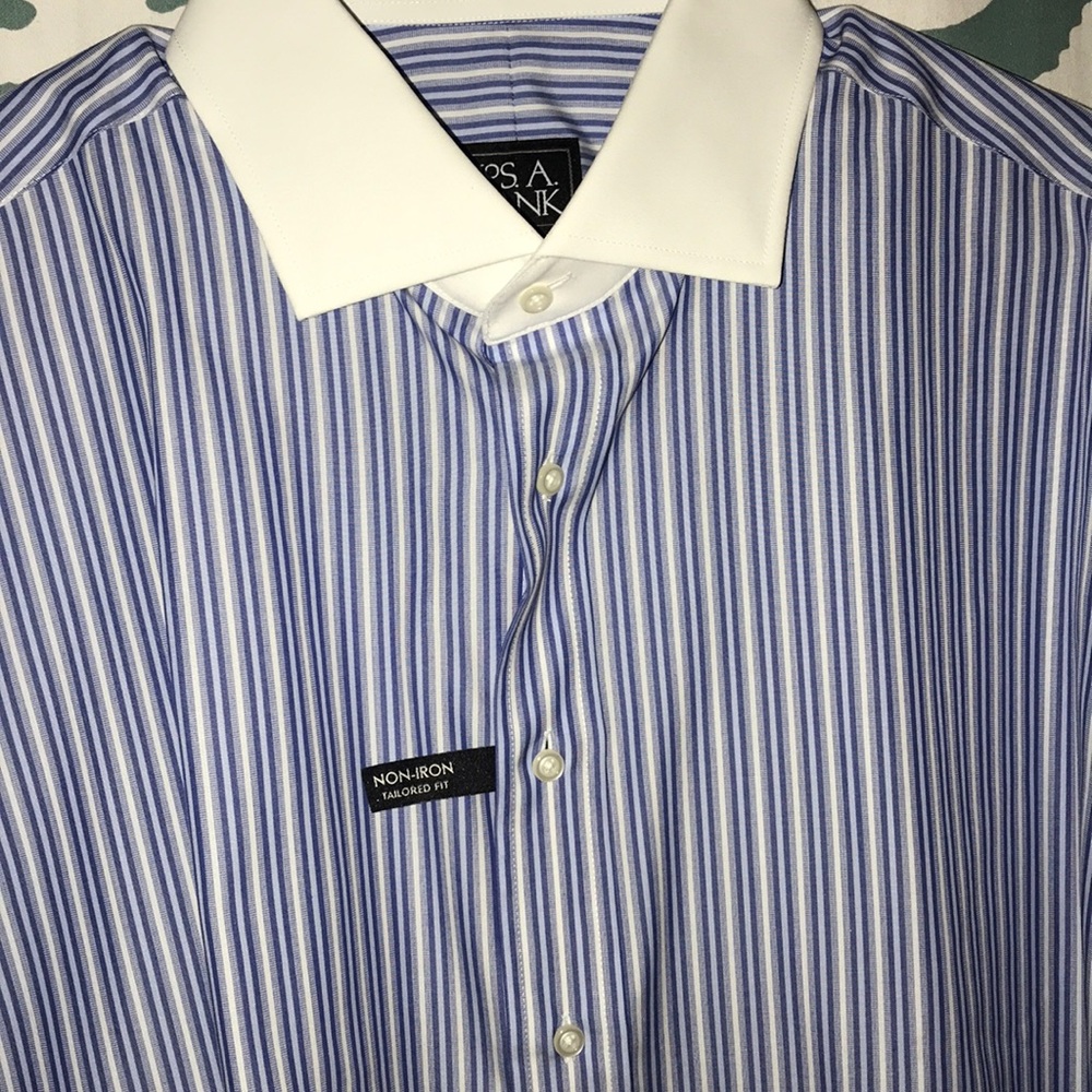 Jos. A. Bank Blue and White Stripe Dress Shirt